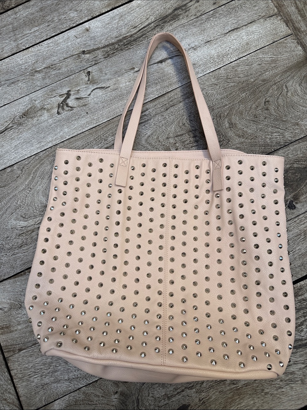 Steve Madden Studded Nude Tote Bag -